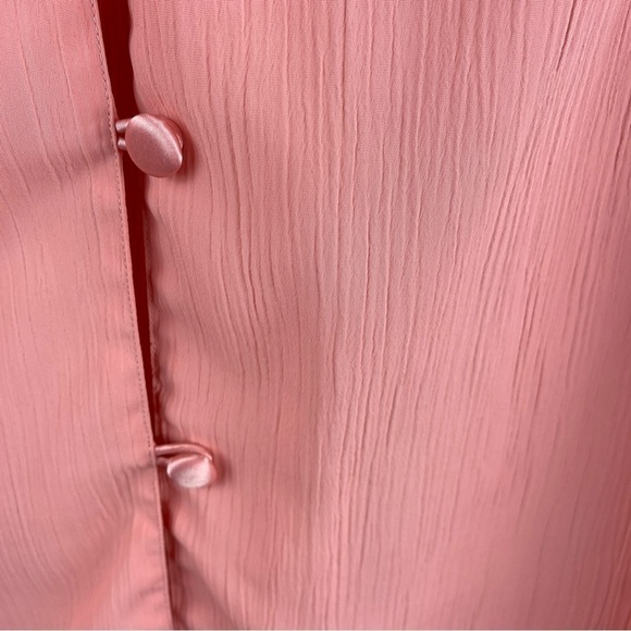 VINTAGE Victoria's Secret Gold Label Pink Button Down Sleep Shirt Small - Picture 7 of 10